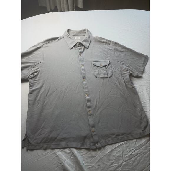 Duluth Trading Co Button Up Mens Pocket Tee Size XL Short sleeve Gray - Picture 1 of 6
